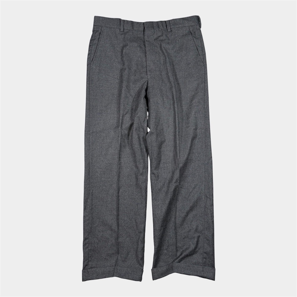 PENDLETON Mens 33x29 100% Mackinaw Virgin Wool Flat Front VTG Dress Pants Cuffed